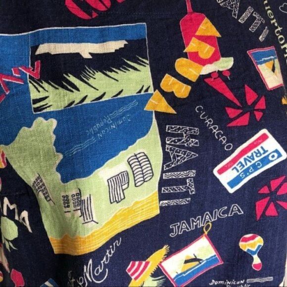 Modcloth Delightful Demeanor Short Sleeve Blouse Linen Navy Blue XS - Picture 8 of 13